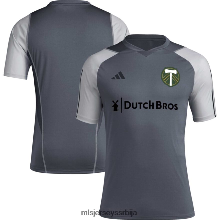 MLS Jerseys мушкарци Портланд тимберс адидас сиви дрес за тренинг на терену 2023 PLB4H8330 дрес