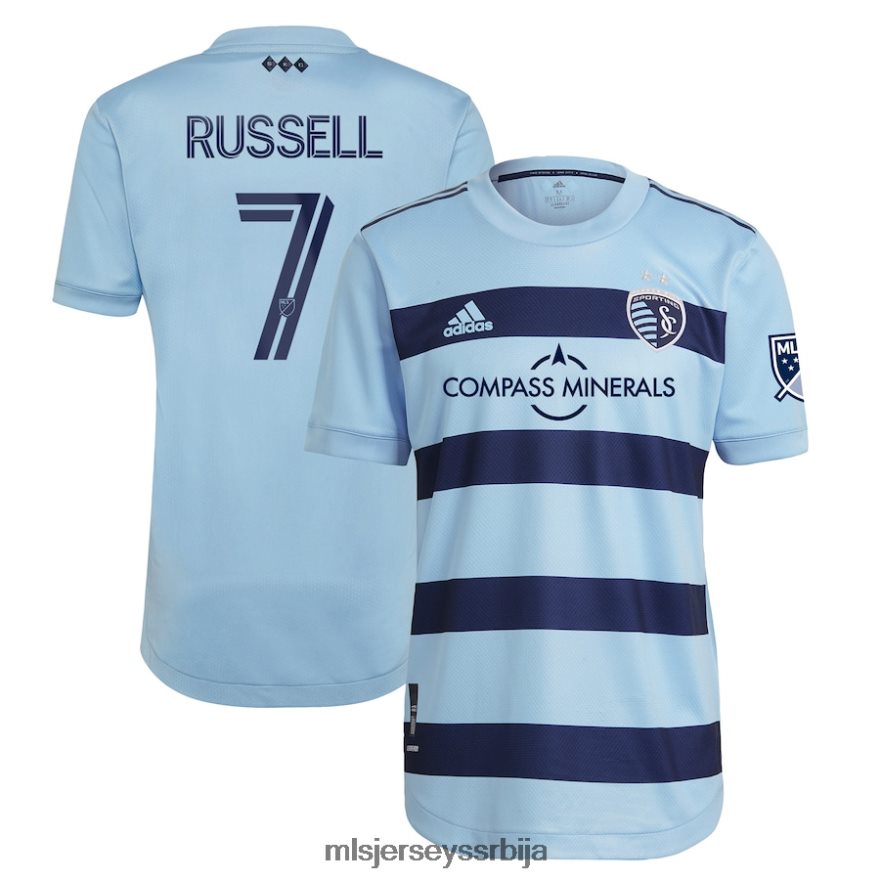 MLS Jerseys мушкарци спортски Канзас Сити Џони Расел Адидас светло плави 2021 примарни тим аутентични дрес играча PLB4H8670 дрес