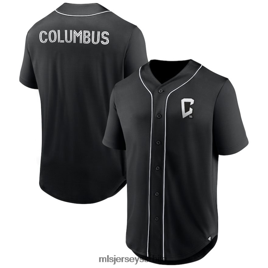 MLS Jerseys мушкарци Цолумбус Црев фанатицс брендирани црни трећи период модни бејзбол дрес са дугмадима PLB4H8231 дрес